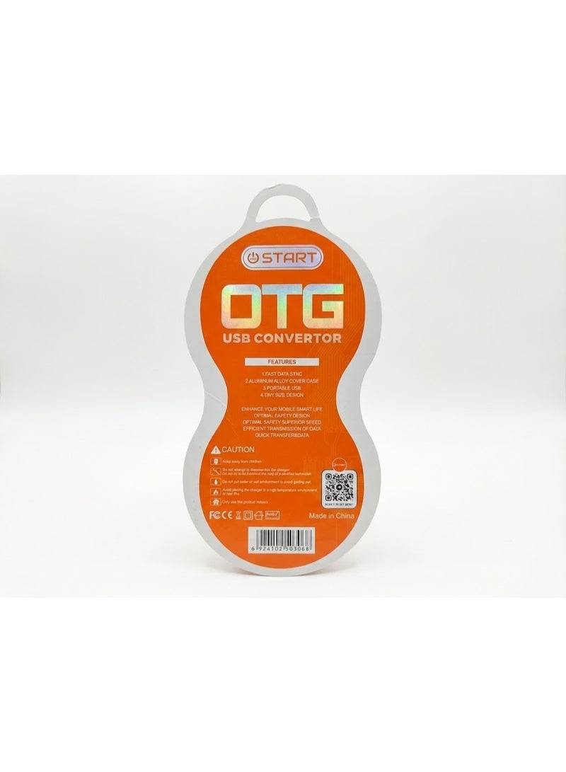 ستارت وصلة تحويل OTG معدنية صغيرة من ستارت (START ST-306) - منفذ مايكرو (Micro USB) إلى USB، تدعم نقل البيانات والشحن السريع، تصميم ألومنيوم - فضي - Image 5